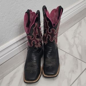 Ariat square toe Western Boots black non-skid